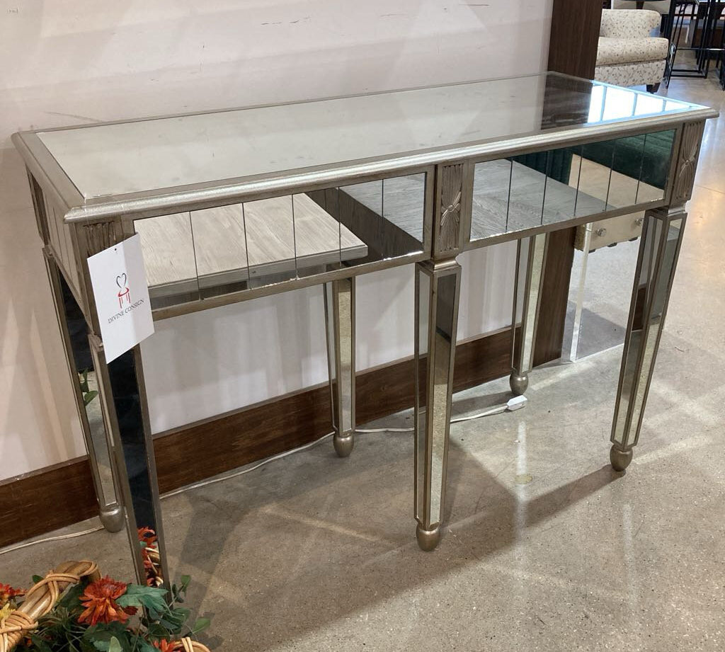 Paneled Mirrored Console CONSOLE TABLE 48w19d35h