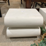 Homary Humply Faux Leather 2-Drawer w/ USB NIGHTSTAND White 20w16d16h