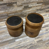 2pc Set Allium Round Candle Holder Weathered ACCESSORIES 5Wx6H tallest