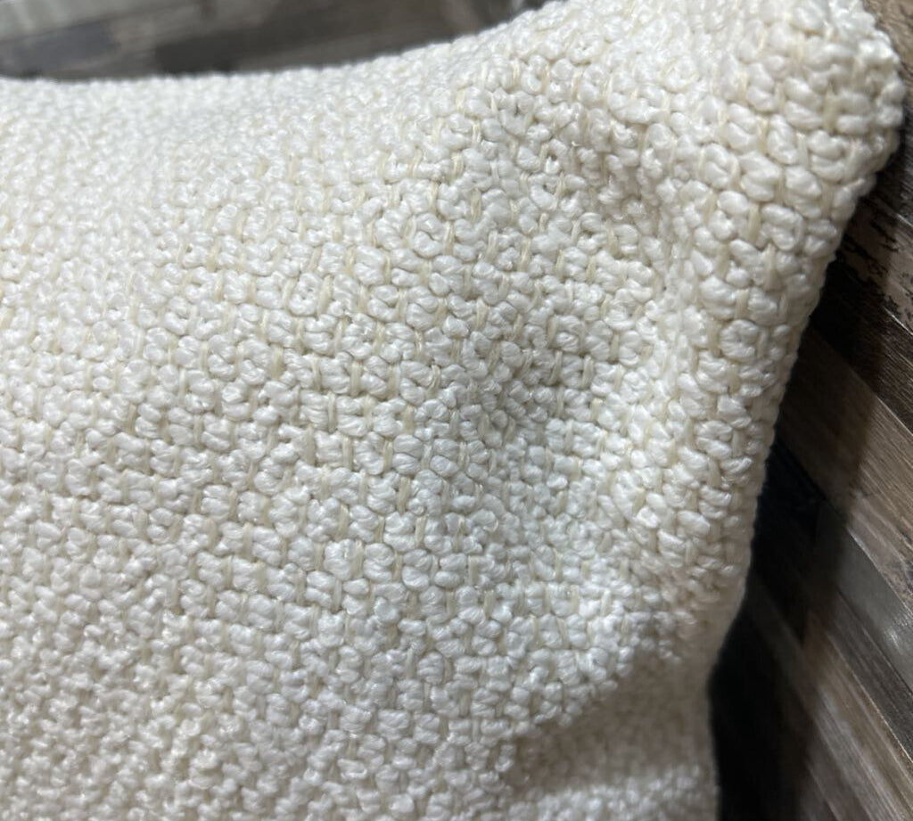 White Boucle Outdoor Lumbar Pillow ACCESSORIES 24x16