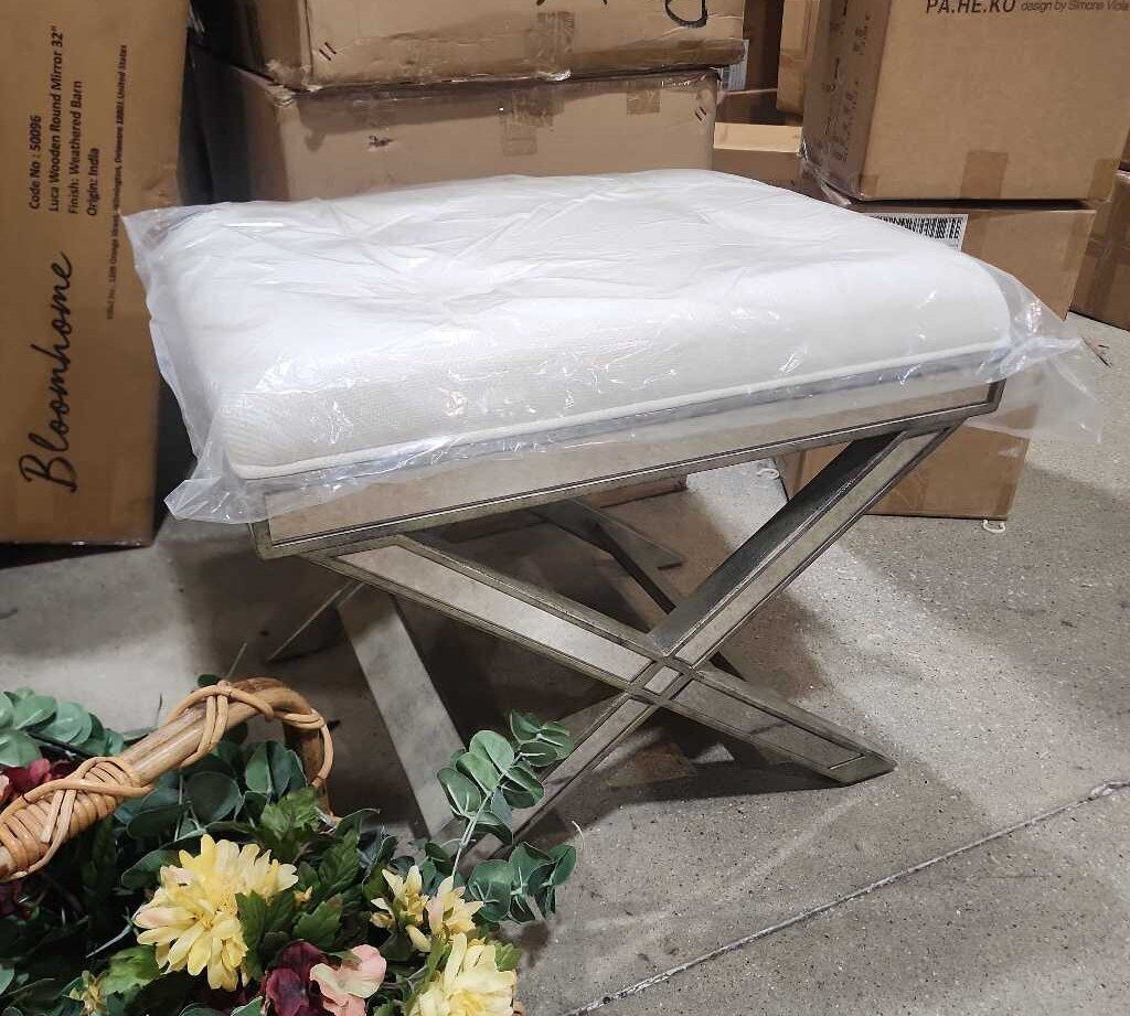 Marlo Vanity Stool BENCH 25w20d21h
