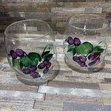 2pc Set Hand Painted Stemless Wine Glasses ACCESSORIES 4"