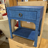 Chatham Raffia 1-Drawer NIGHTSTAND Blue/Gold 24w16d28h