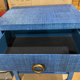 Chatham Raffia 1-Drawer NIGHTSTAND Blue/Gold 24w16d28h