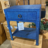 Chatham Raffia 1-Drawer NIGHTSTAND Blue/Gold 24w16d28h