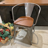 Marais Armchair w/ Wood Seat OUTDOOR Gunmetal 21w20d27h