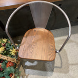Marais Armchair w/ Wood Seat OUTDOOR Gunmetal 21w20d27h
