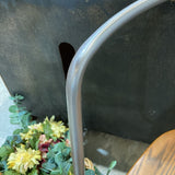 Marais Armchair w/ Wood Seat OUTDOOR Gunmetal 21w20d27h