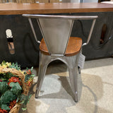 Marais Armchair w/ Wood Seat OUTDOOR Gunmetal 21w20d27h