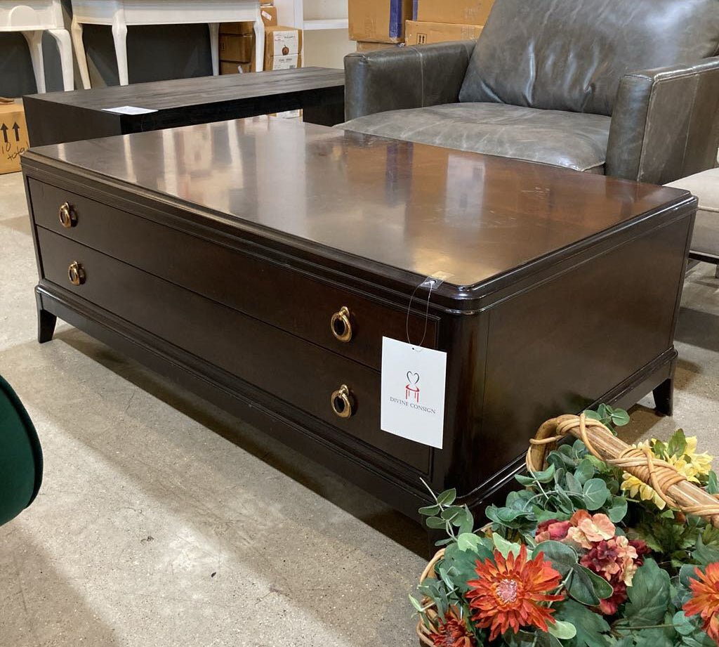 Traditional Mahogany 2-Drawer COFFEE/COCKTAIL TABLE 50w30d20h