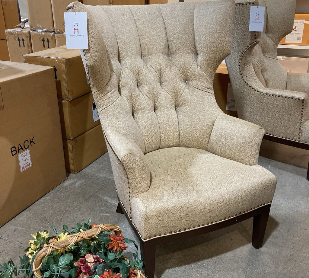Patterned Wingback w/ Nailhead Trim LOUNGE CHAIRS 30w28d47h