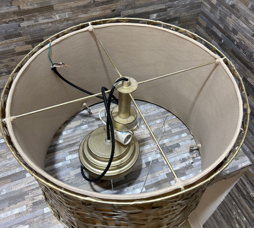 Uttermost Alita Champagne Metal Drum Pendant LIGHTING 22d38h