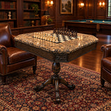 Carlyle Stone Game Table FURNITURE 30w30d31h