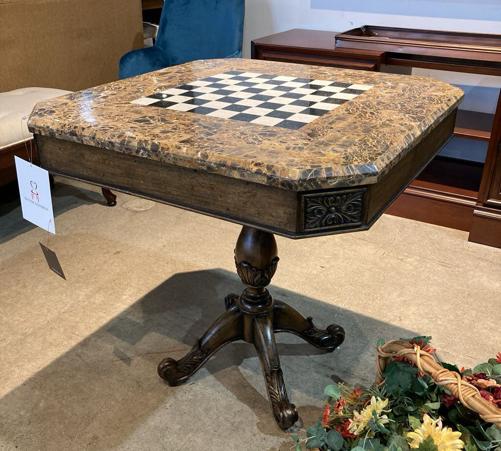 Carlyle Stone Game Table FURNITURE 30w30d31h