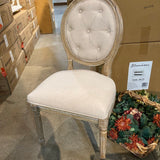 Safavieh Holloway Tufted Oval DINING CHAIRS Beige/Rustic Oak 20w24d39h