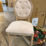 Safavieh Holloway Tufted Oval DINING CHAIRS Beige/Rustic Oak 20w24d39h