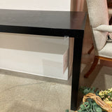 Mobile Wood Waterfall Console CONSOLE TABLE Black 66w14d29h