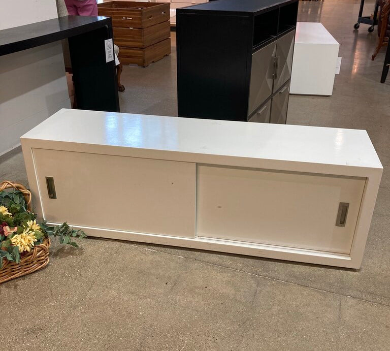 Two Door Modern MEDIA CONSOLE White 55w15d18.5h