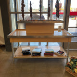 Tiered Industrial Metal & Wood Display Case FURNITURE 60w32d43h