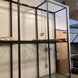 Commercial Grade Tiered Industrial Metal & Glass Display FURNITURE 172w30d120h