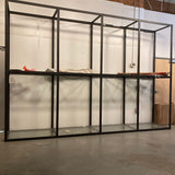Commercial Grade Tiered Industrial Metal & Glass Display FURNITURE 172w30d120h