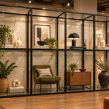 Commercial Grade Tiered Industrial Metal & Glass Display FURNITURE 172w30d120h