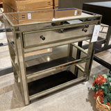 Miranda Mirrored 1-Drawer CONSOLE TABLE 30w16d29.5h