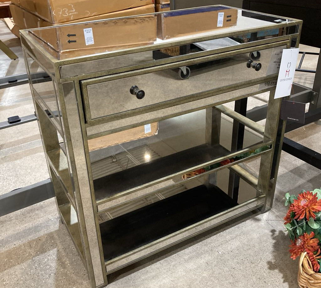 Miranda Mirrored 1-Drawer CONSOLE TABLE 30w16d29.5h