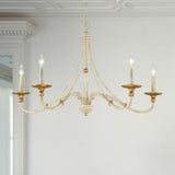 Minka-Lavery Westchester County 5-Light Chandelier in Farmhouse White and Gilded Gold Leaf LIGHTING 28d20h