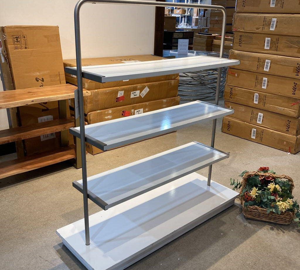 Tiered Mobile Metal & Wood Display FURNITURE 54w20d61h