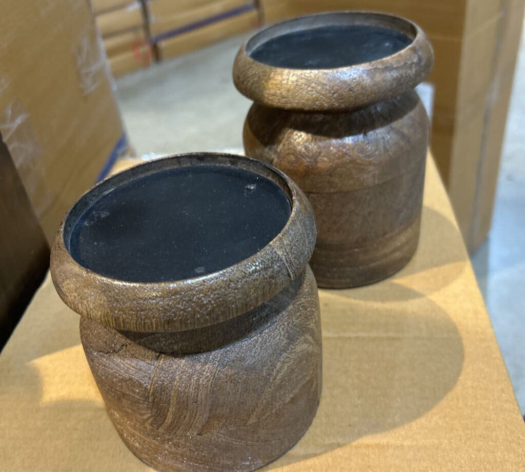 2pc Set Allium Round Candle Holder Weathered ACCESSORIES 5d6h