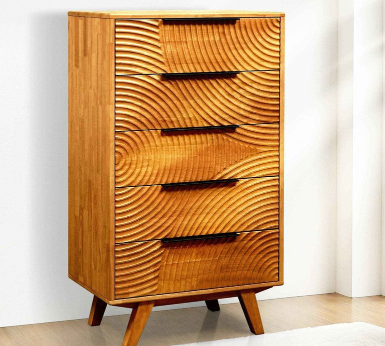 Harmony Solid Wood Dresser with 5 Drawers