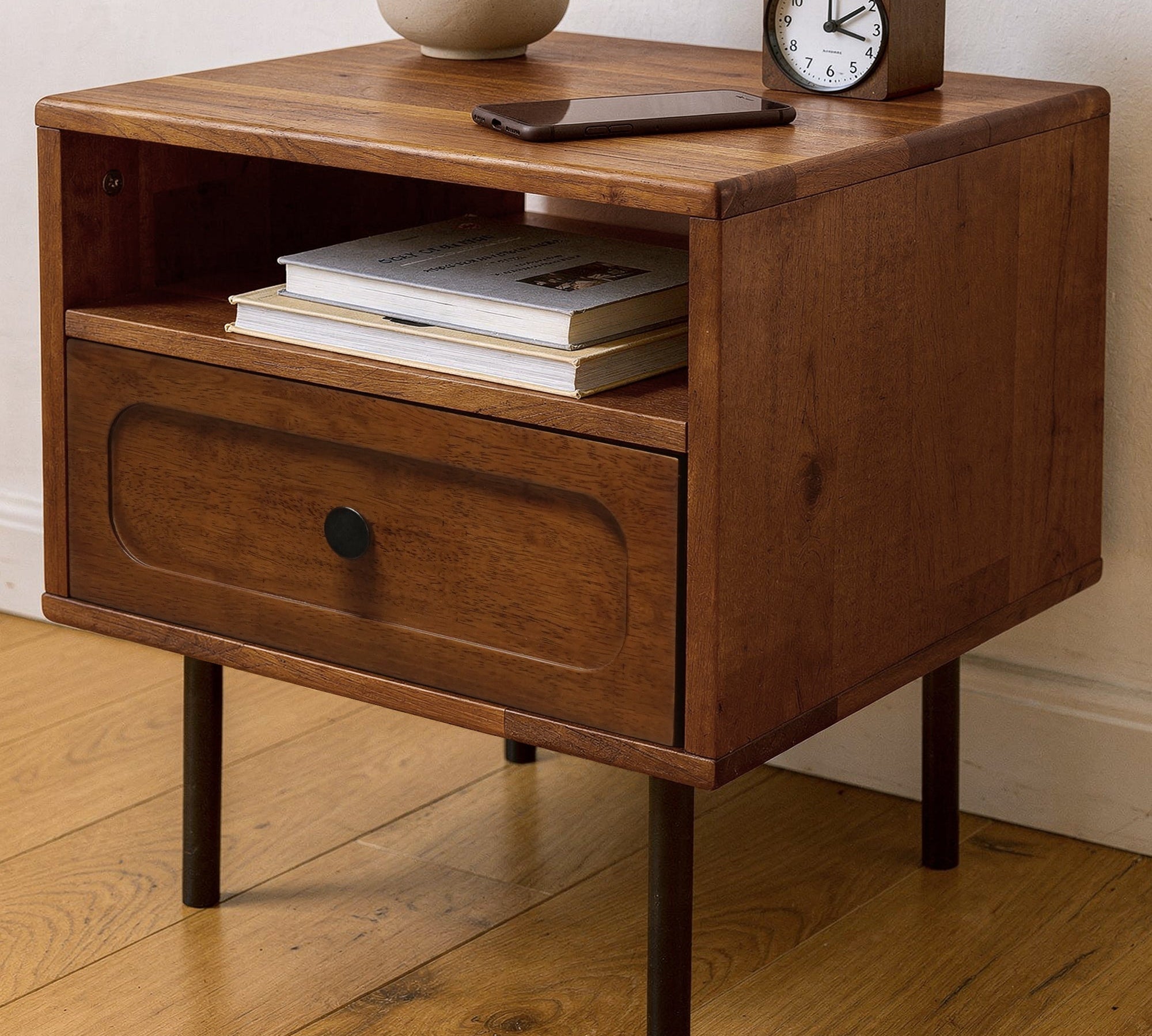 Savana Solid Wood Single-Drawer Nightstand