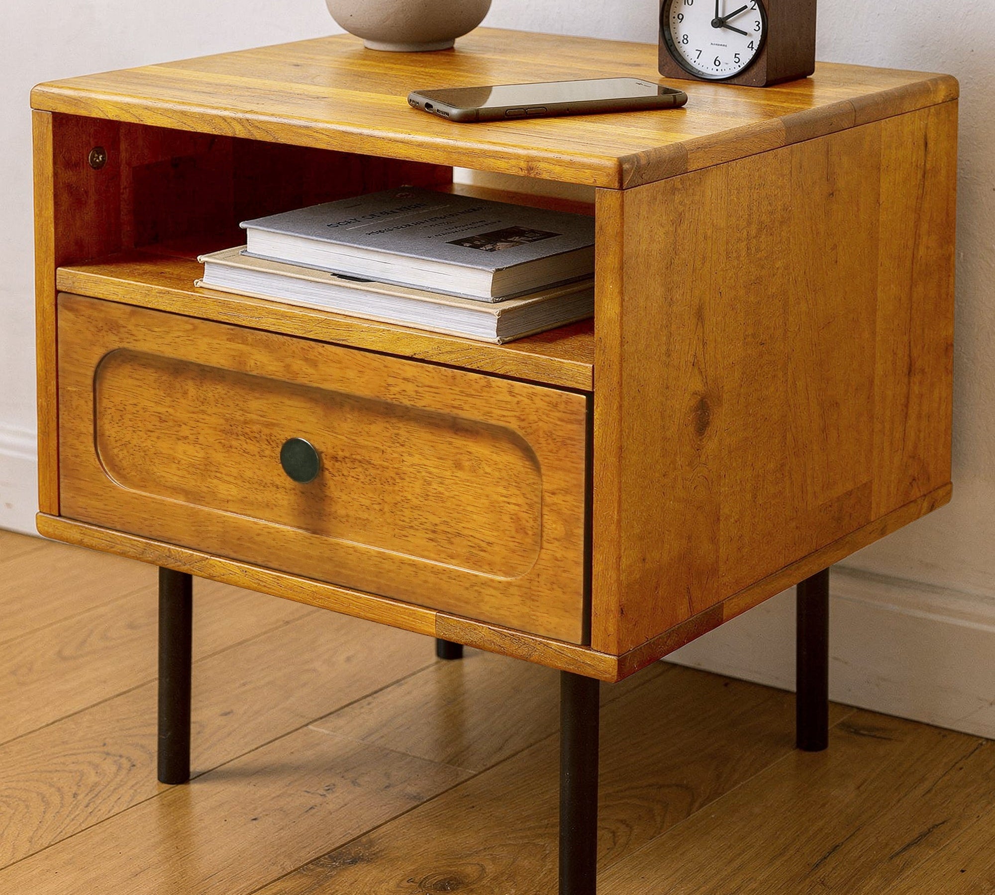 Savana Solid Wood Single-Drawer Nightstand
