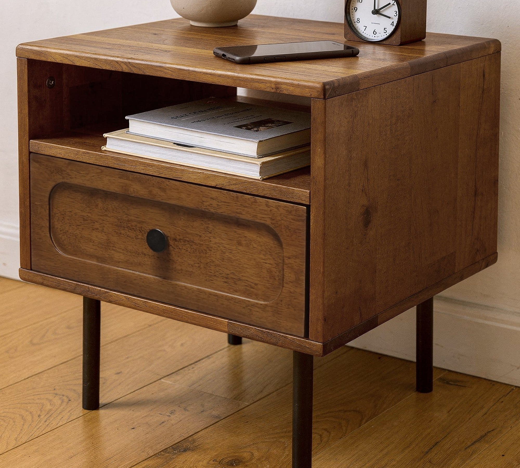 Savana Solid Wood Single-Drawer Nightstand