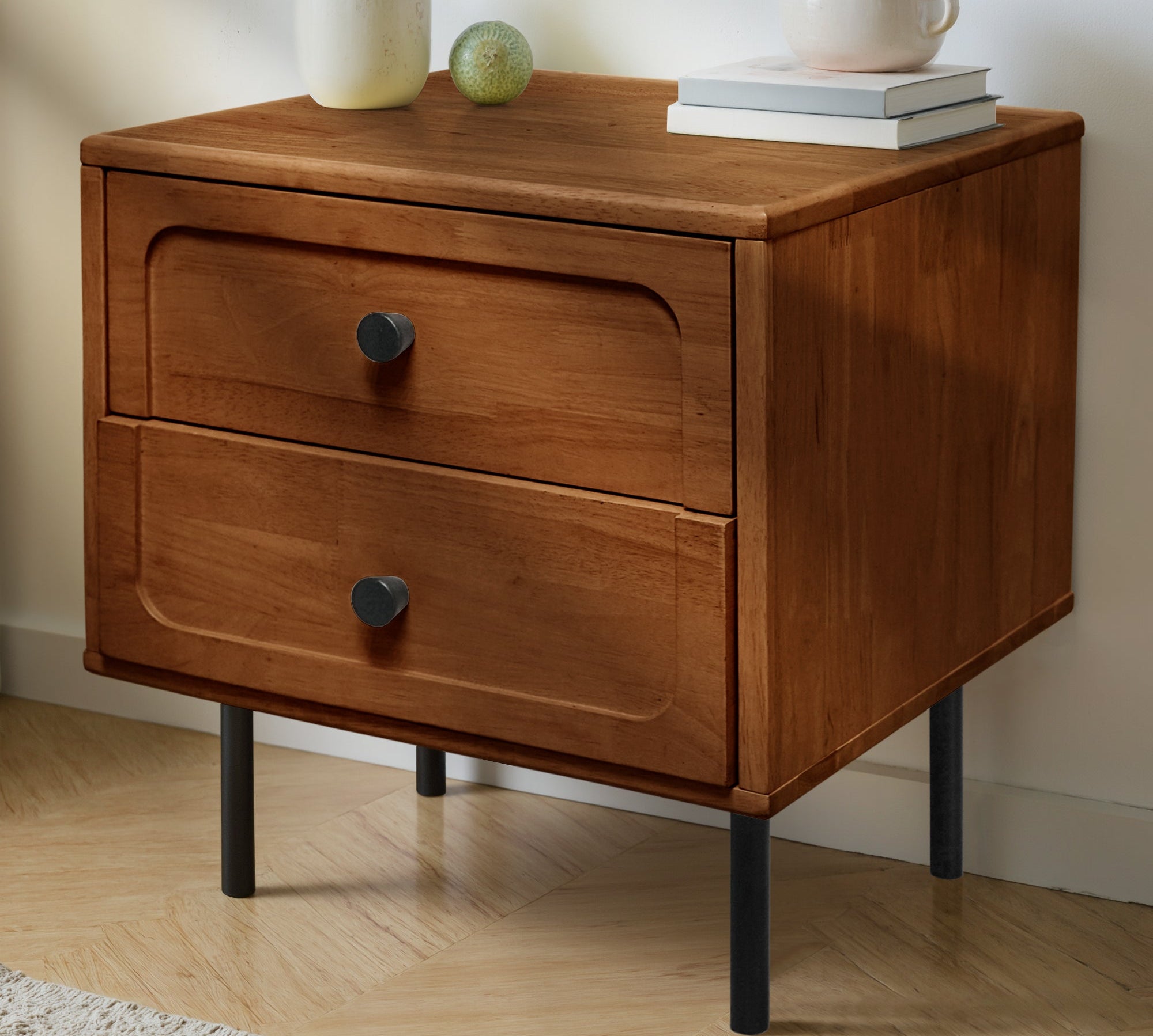 Savana Solid Wood 2-Drawer Nightstand