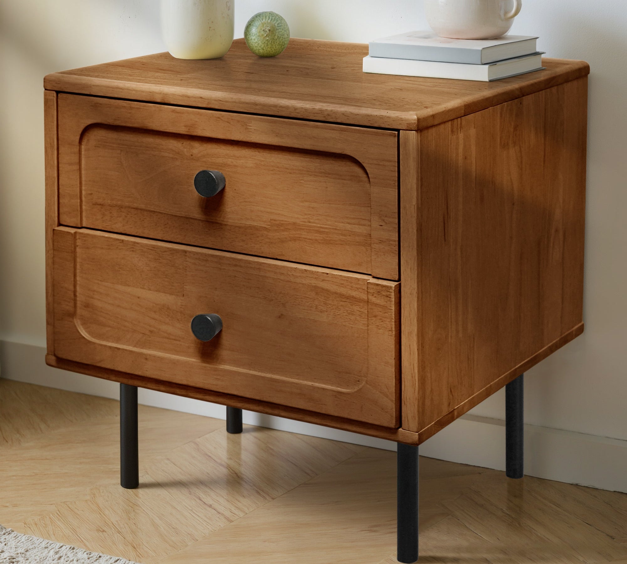 Savana Solid Wood 2-Drawer Nightstand