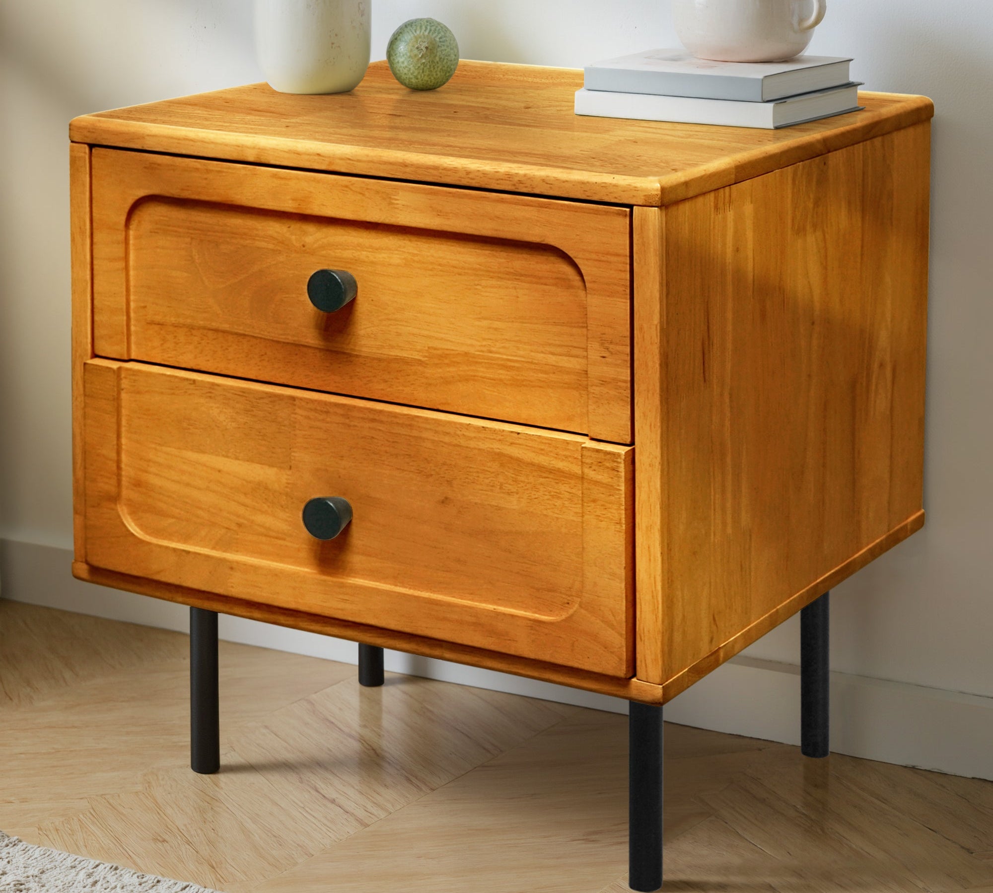 Savana Solid Wood 2-Drawer Nightstand