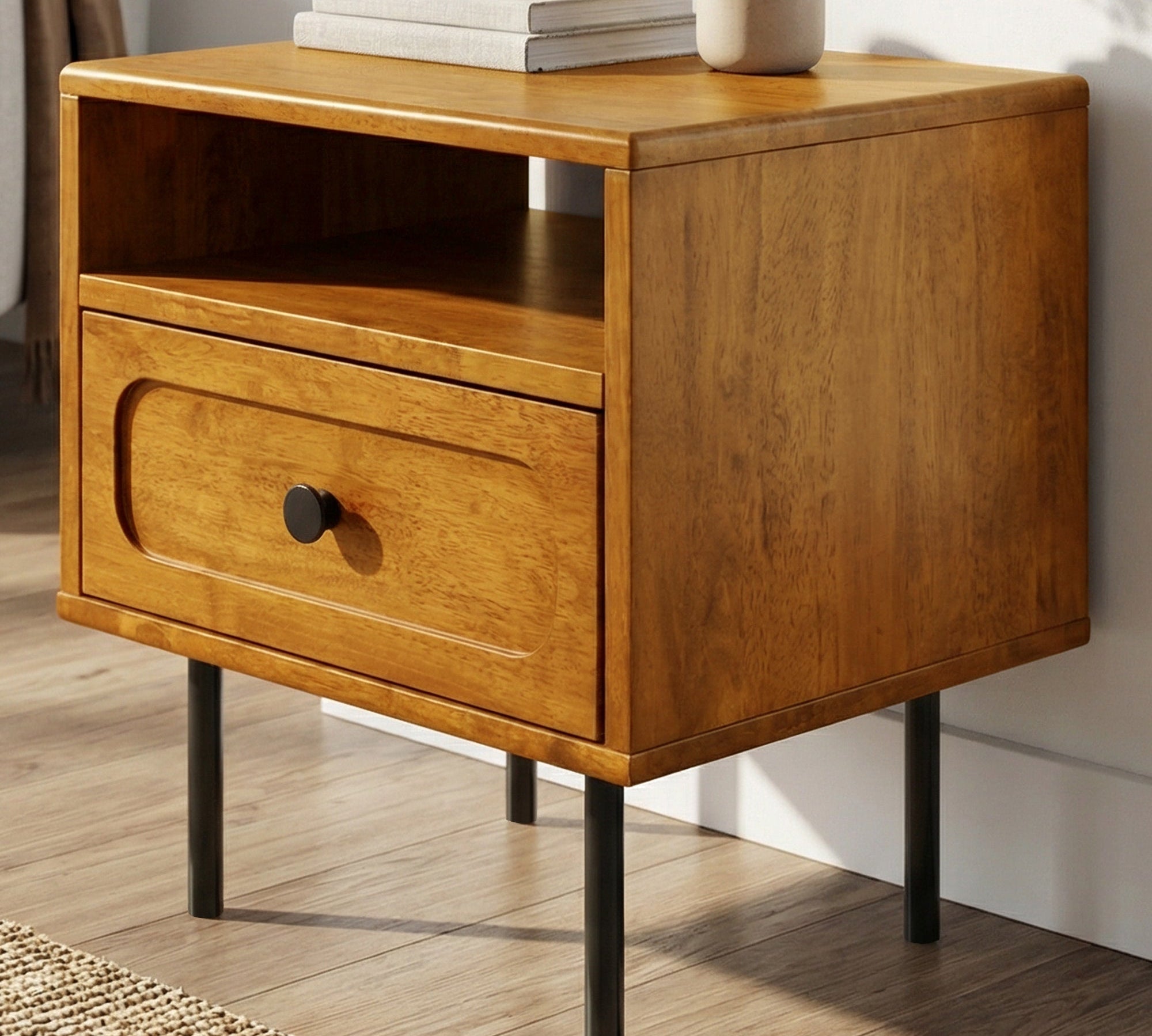 Savana Solid Wood Single-Drawer Nightstand