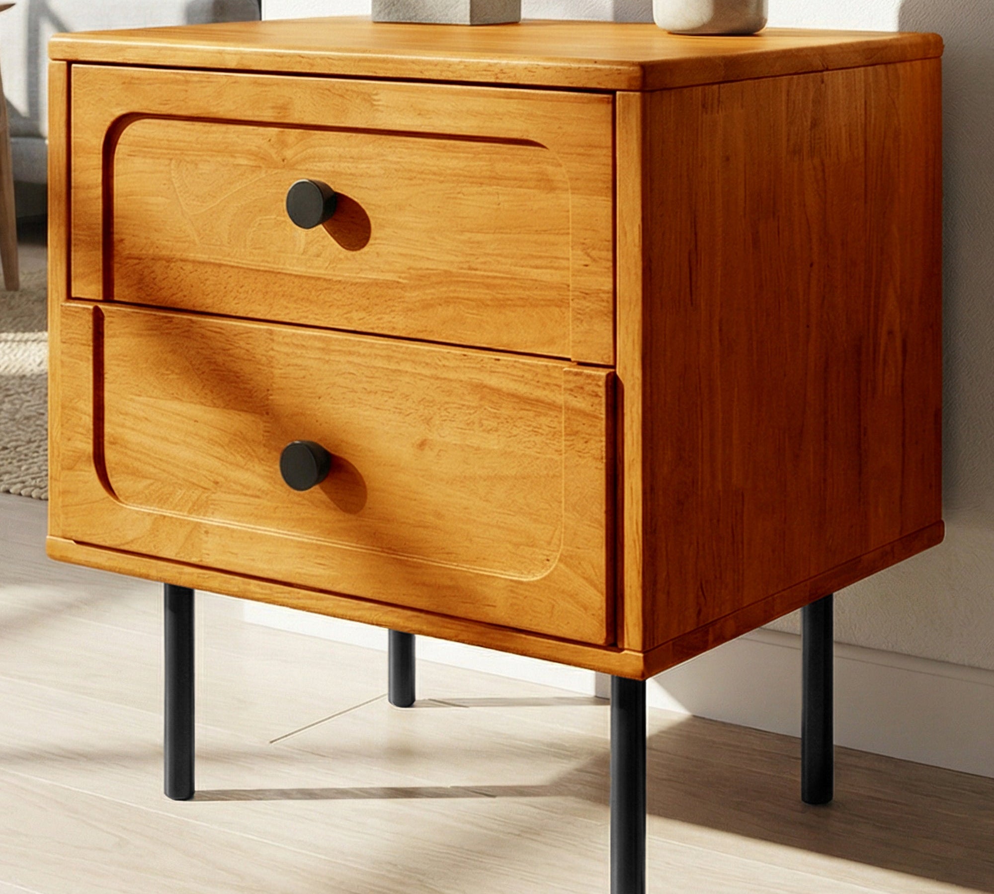 Savana Solid Wood 2-Drawer Nightstand