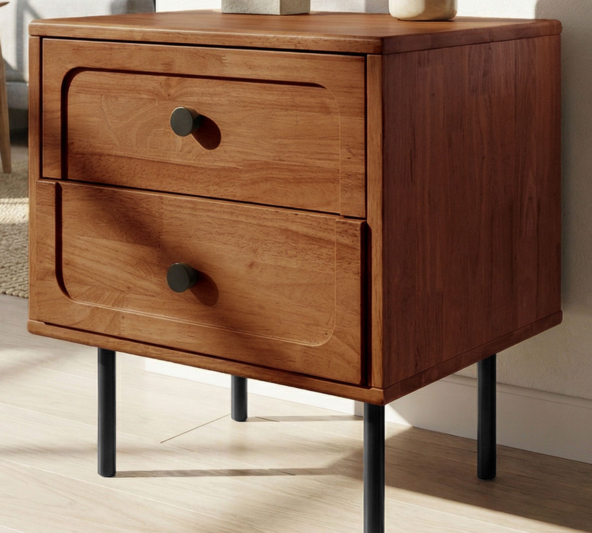 Savana Solid Wood 2-Drawer Nightstand