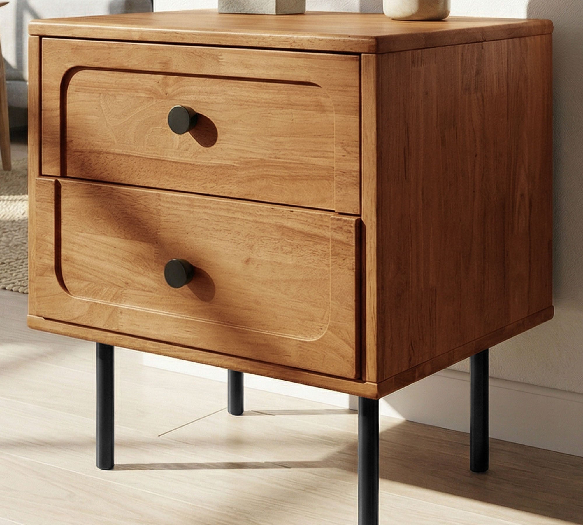 Savana Solid Wood 2-Drawer Nightstand
