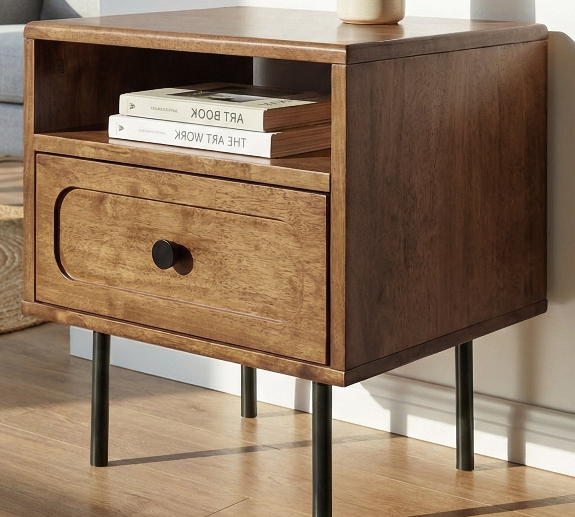 Savana Solid Wood Single-Drawer Nightstand