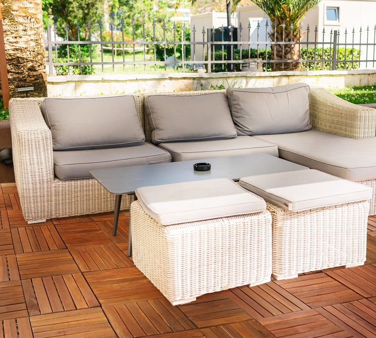 Solid Wood Deck Tiles 6 Slat Set 9