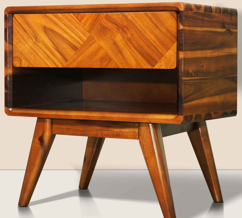 Laden Handcrafted Solid Wood Nightstand