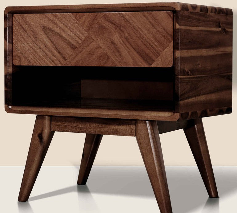Laden Handcrafted Solid Wood Nightstand