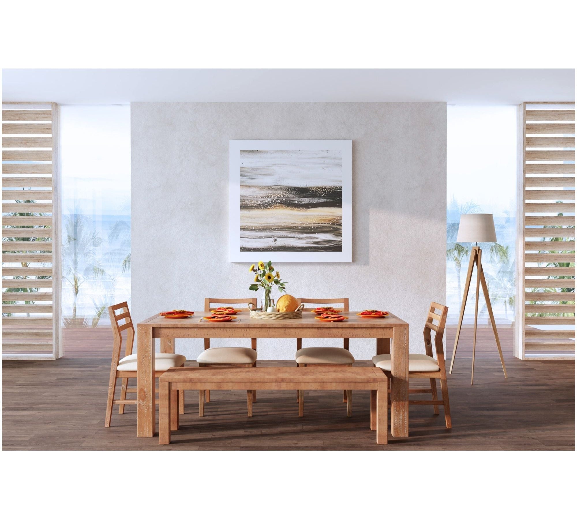 Aiden Dining Table, Natural Weathered