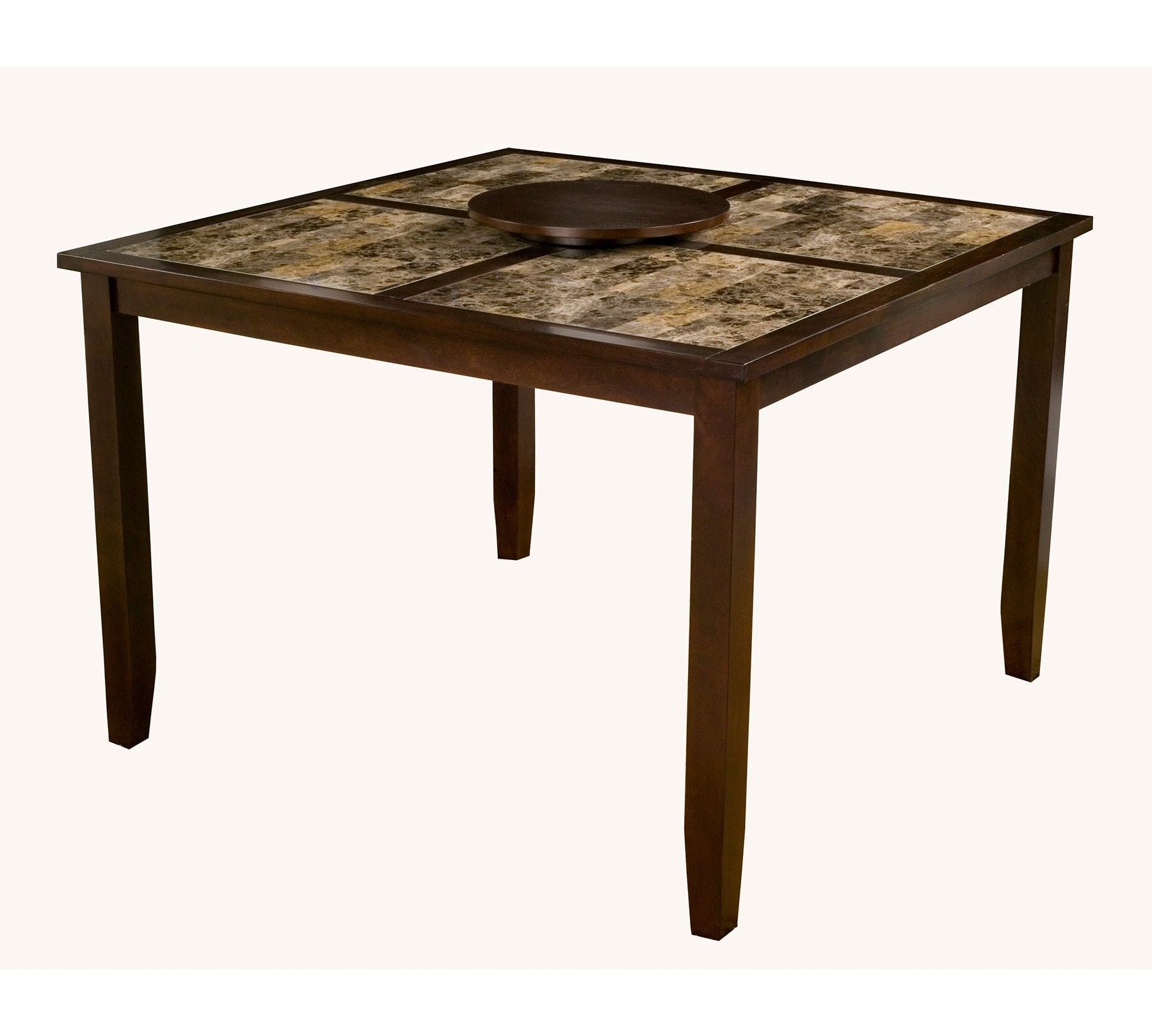 Capitola Faux Marble Large Pub Table, Espresso