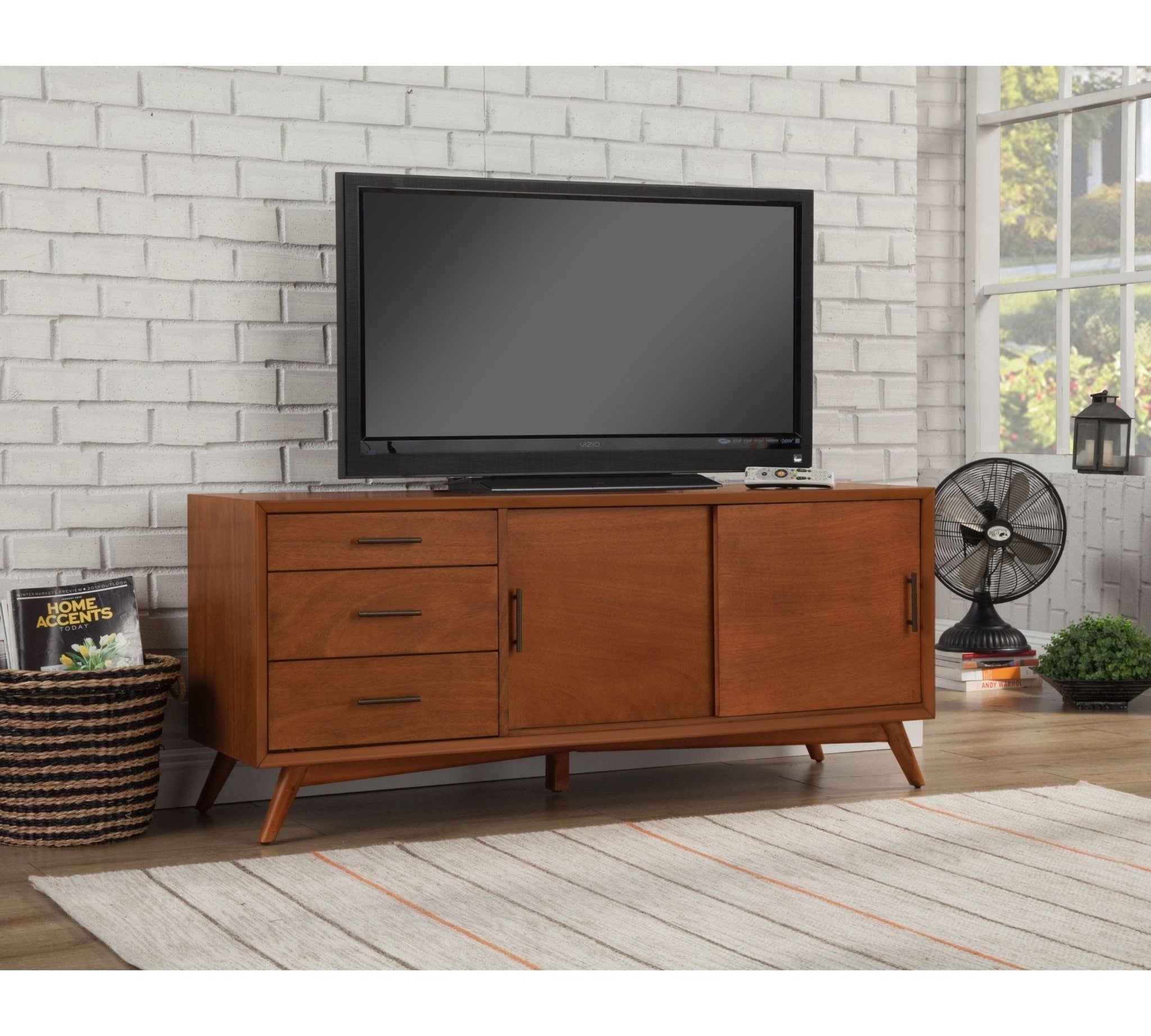 Flynn Large TV Console, Chestnut