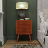 Flynn Mid-Century Nightstand, Chestnut Mahogany